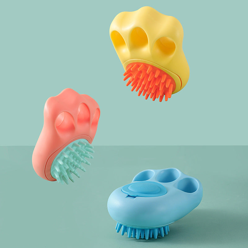 Durable Cat Paw Bath Brush Fine Foaming Labor-saving Cartoon