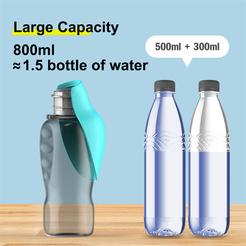 800ml Dogs Water Bottle Portable High Leakproof Pet Foldable Bowl