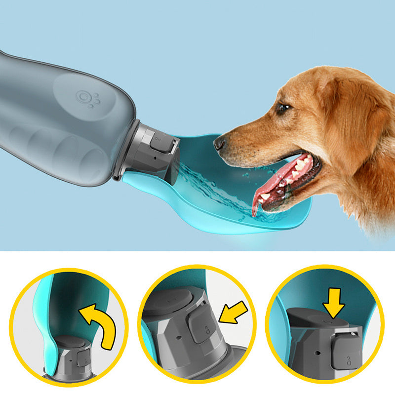 800ml Dogs Water Bottle Portable High Leakproof Pet Foldable Bowl