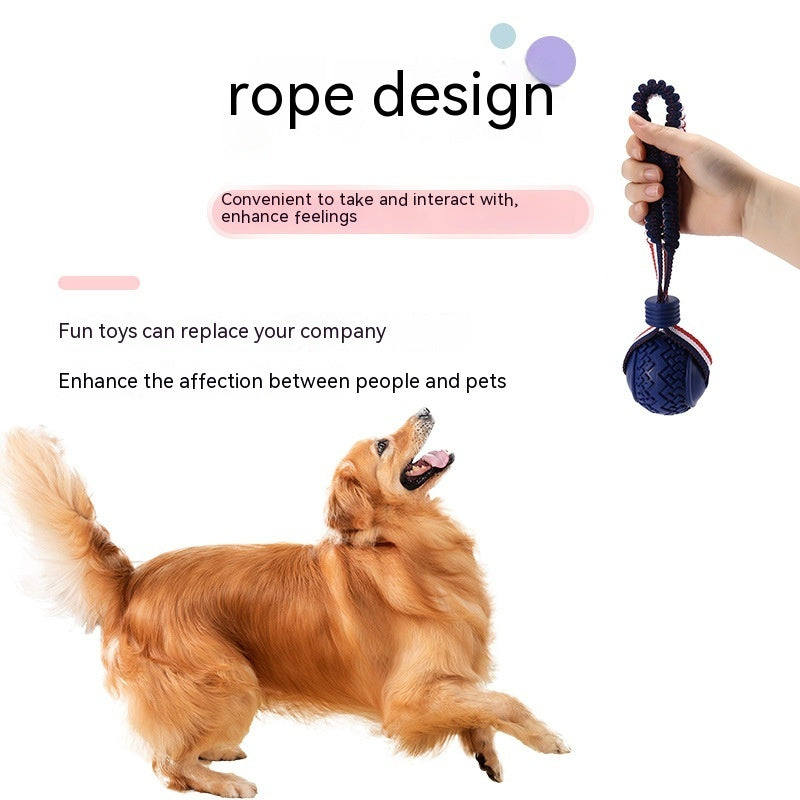 Interactive Dog Toy Ball Interactive Teether With Rope Dog Ball