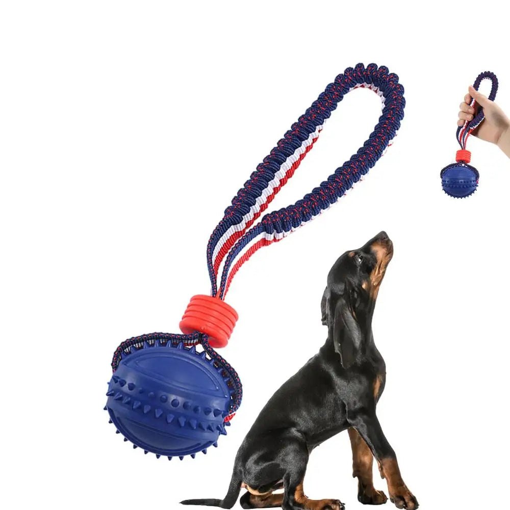 Interactive Dog Toy Ball Interactive Teether With Rope Dog Ball